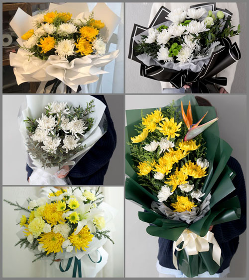 山东莱芜莱城区鹏泉街道瓜皮岭村白事花束代送
